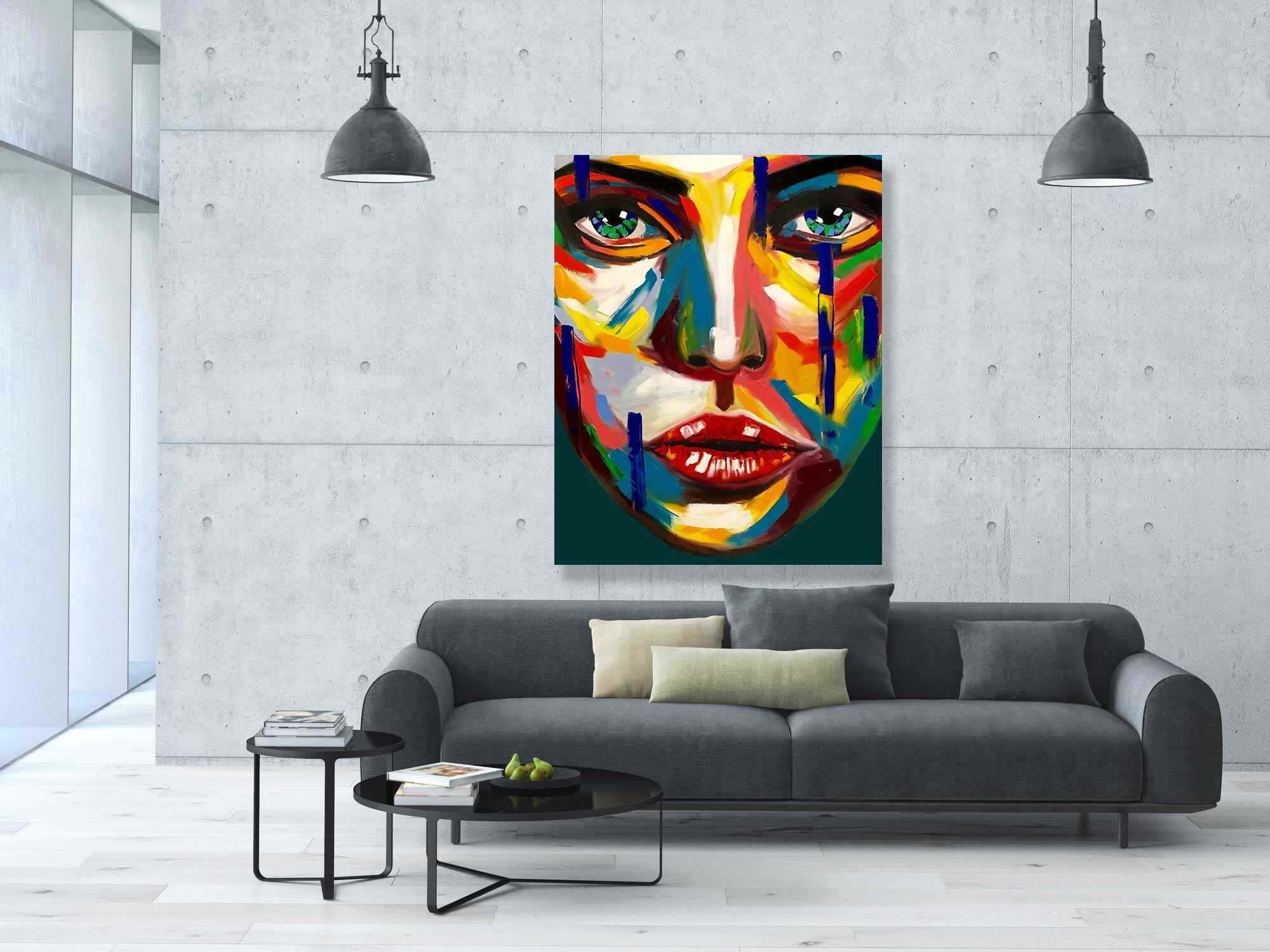 Modern Art Living Room Wall Art Ready to Hang Canvas Print | Etsy