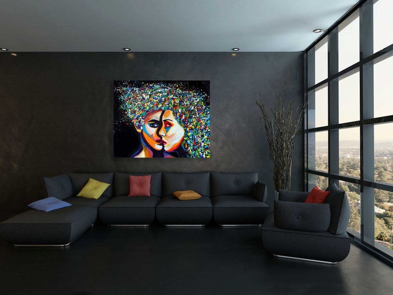 Couple Portrait Print on Canvas Bedroom Wall Art Couple Art Etsy Israel