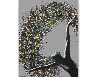 Dancer pop art, Gray background, Dancer Wall Art, Canvas print Ready to Hang, Ballerina Painting, Modern art by Itay Magen