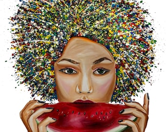 WATERMELON - Ready to Hang Canvas Print| Pop Art | Abstract Print | Painting Print | Abstract | Wall Print | ITAY MAGEN