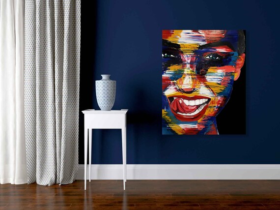 Abstract Smile Canvas Print: Modern Pop Art Wall Decor - Etsy