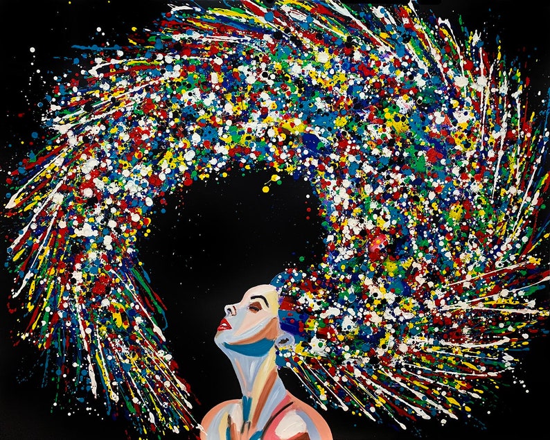 Abstract Woman Portrait Woman Wall Art Canvas Print Etsy