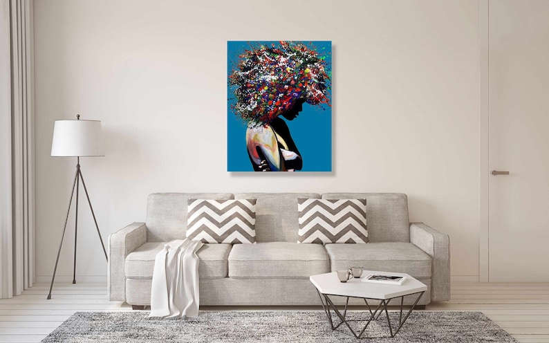 Pop Art Print, Black Woman Art ,African American art, Modern Wall Decor, Living Room Canvas Wall Art,Print Artwork, Afro Art. image 8