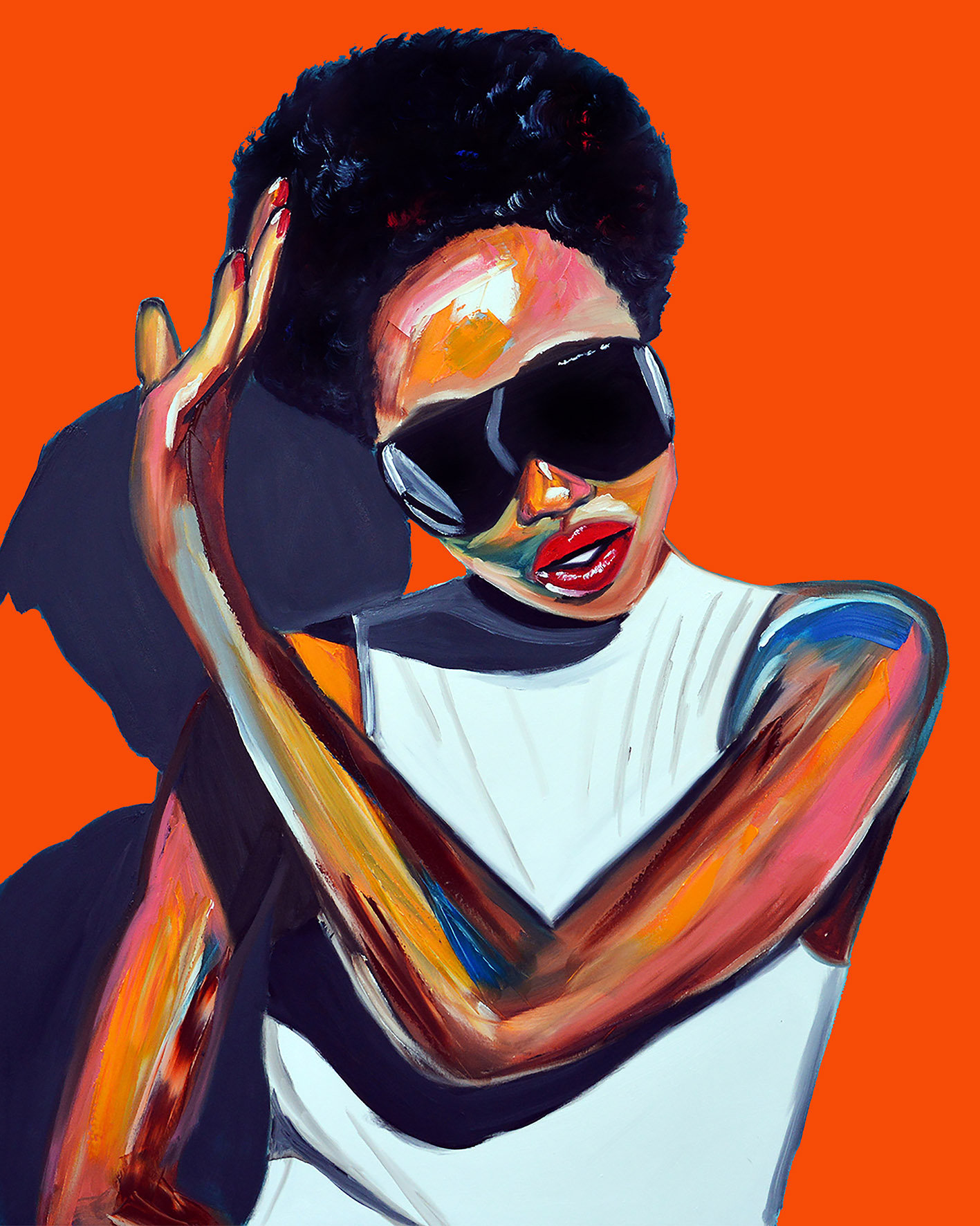 Afro Woman, Cool Art, Orange Wall Art Decor , Print on ROLLED Canvas,  African American Art, Modern Art, Afro Art, Black Art - Etsy | Poster