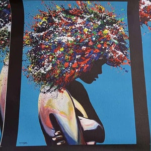 Pop Art Print, Black Woman Art ,African American art, Modern Wall Decor, Living Room Canvas Wall Art,Print Artwork, Afro Art. image 2