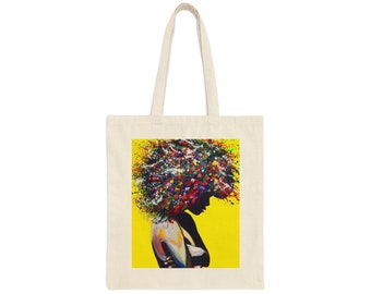 Cotton Canvas Tote Art  Bag By Itay Magen