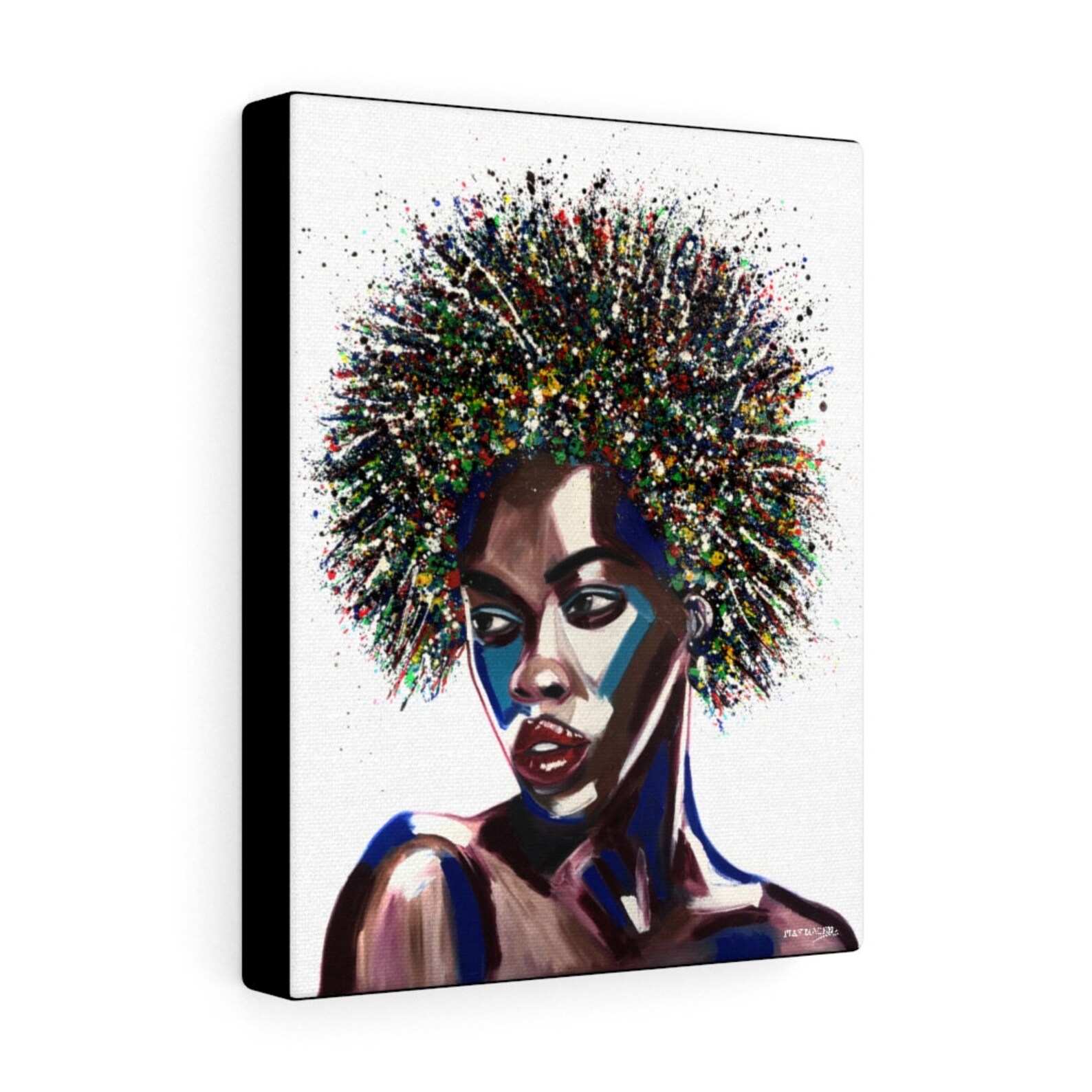 African American Art Canvas Print Black Woman Art Afro Etsy