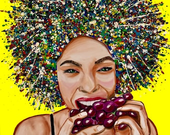 GRAPES - Ready to Hang Canvas Print| Pop Art | Abstract Print | Painting Print | Abstract | Wall Print | ITAY MAGEN