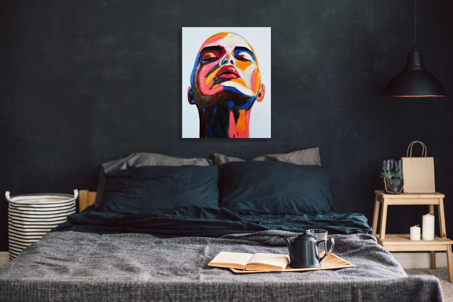 Modern Art Ready to Hang Pop Art Wall Art Decor Living Etsy