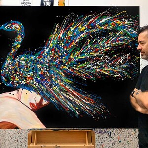 Swan Woman Pop Art Canvas Print: Colorful Modern Wall Art