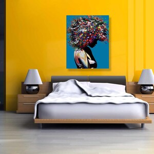 Pop Art Print, Black Woman Art ,African American art, Modern Wall Decor, Living Room Canvas Wall Art,Print Artwork, Afro Art. image 6