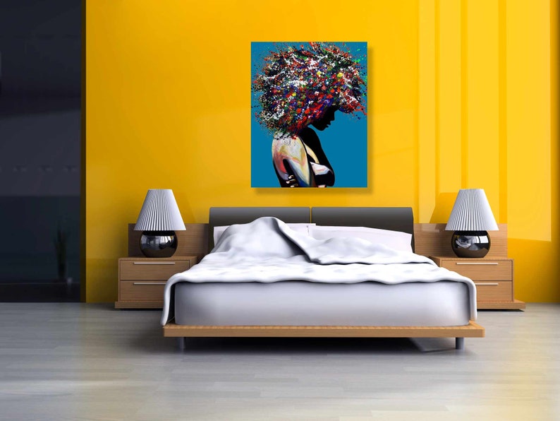 Pop Art Print, Black Woman Art ,African American art, Modern Wall Decor, Living Room Canvas Wall Art,Print Artwork, Afro Art. image 6