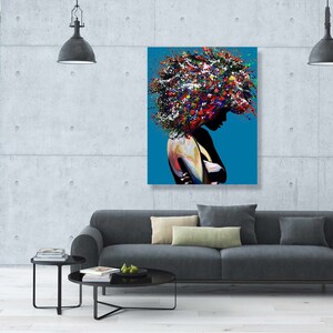 Pop Art Print, Black Woman Art ,African American art, Modern Wall Decor, Living Room Canvas Wall Art,Print Artwork, Afro Art. image 4