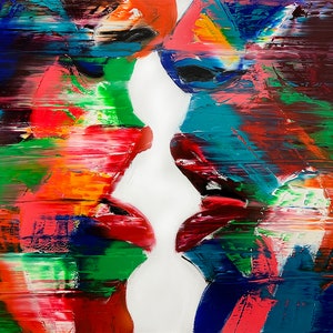 キスアート| ラブアート| ロマンチックアート| カップルギフト| 寝室の装飾| 寝室の壁アート| 彼女へのギフト| すぐに掛けられるキャンバス
