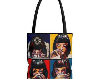 Pulp fiction, Mia Wallace tote bag by Itay Magen, Art tote bag.