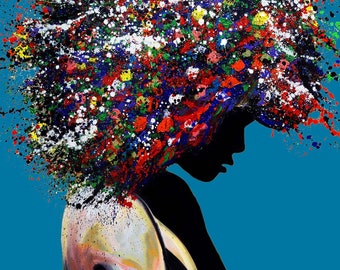 Pop Art Print, Black Woman Art ,African American art, Modern Wall Decor, Living Room Canvas Wall Art,Print Artwork, Afro Art.