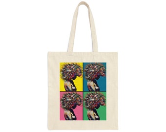 Cotton Canvas Tote Art  Bag By Itay Magen