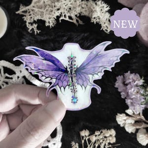 Adesivo dark fairy core, vinile olografico impermeabile lucido