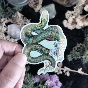 Adesivo serpente scheletro vinile olografico lucido
