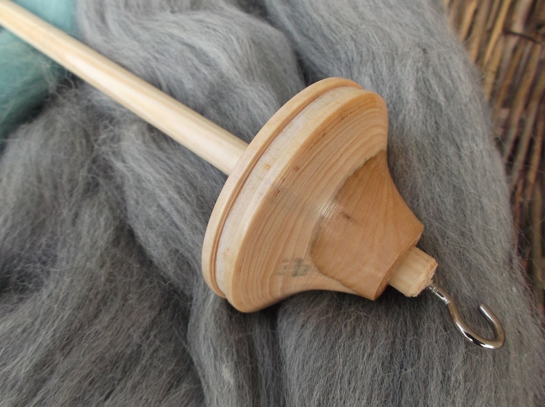 40 gram Uniquely Marked Ash Wood Drop Spindle with 2 Colour Kit NEW STYLE