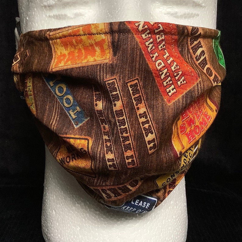 Tool face mask handmade reversible Tool belt Handyman Etsy