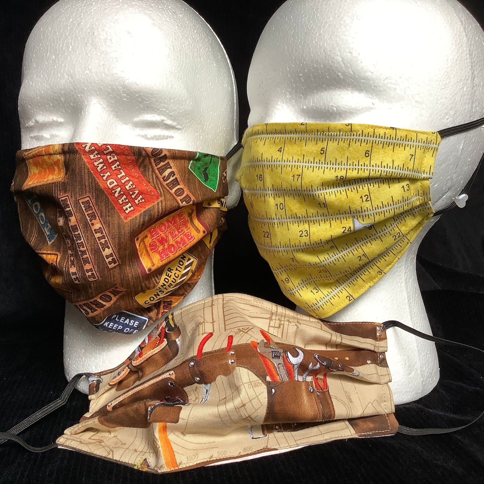 Tool face mask handmade reversible Tool belt Handyman Etsy