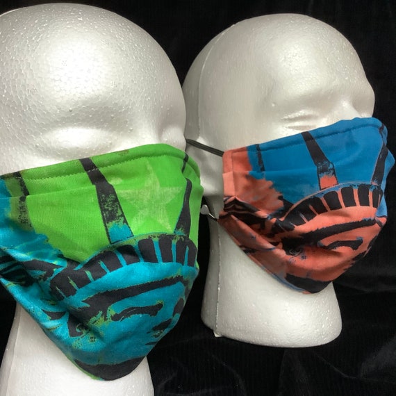 Statue of Liberty Face Mask Handmade Reversible Lady Liberty Etsy