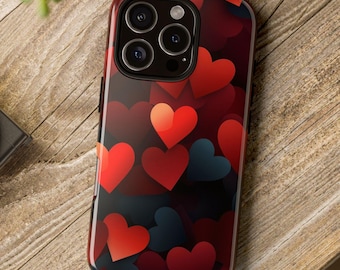 Hearts Pattern Phone Case, Valentines Day Gift, Dual Layer Protection