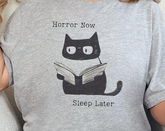 Horror Book Shirt, Book Lover Shirt, Cat Lover Shirt