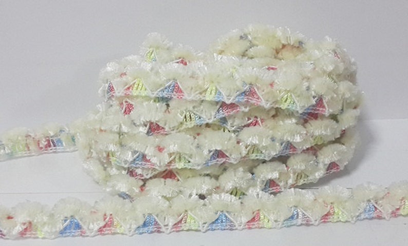 4 Yards White Rainbow Multicolored Braided Ribbon Velvet Etsy
