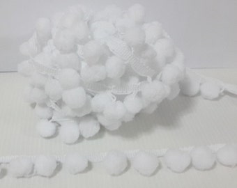 4 Yards white classic Large Pom Pom Trim, pom pom trim, Trim Lot, Wholesale, Trim, pom pom fringe, curtain,pillow
