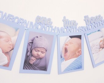 Baby Milestone Banner - Monthly Milestone Banner - First Birthday Photo Banner - Newborn To 12 Months Milestone Banner-  Baby Photo Bunting.