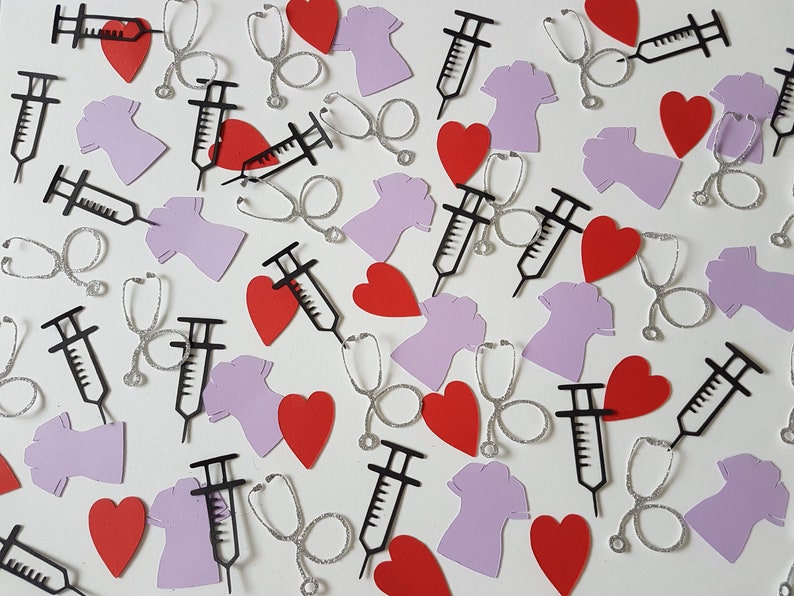 Nurse Medical Confetti Nurse Party Table Confetti Heart Etsy