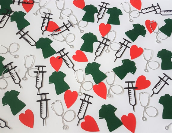Nurse Medical Confetti Nurse Graduatio Table Confetti Heart Etsy
