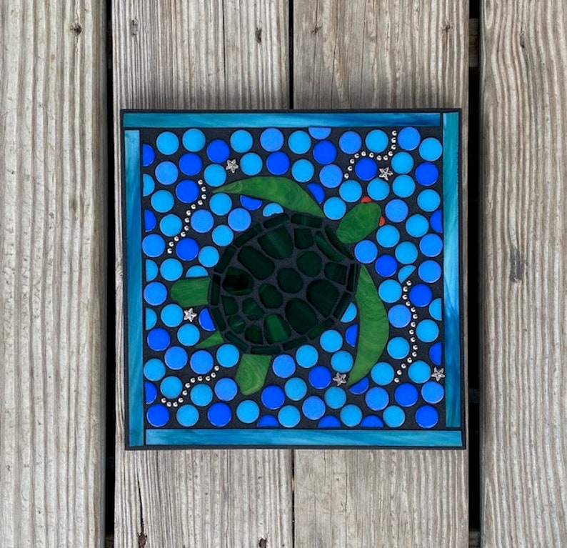Stained Glass Mosaic Mosaic Sea Turtle Wall Hanging Mosaic Etsy