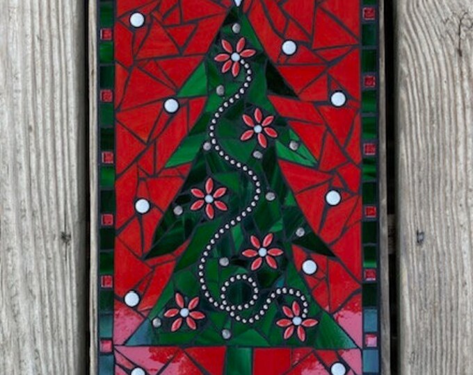 Mosaic Wall Hanging, Christmas Mosaic, Stained Glass Mosaic, Christmas