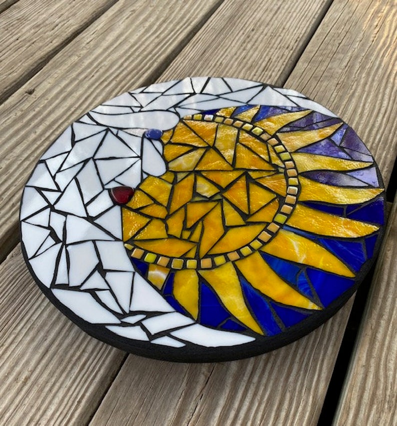 Stained Glass Mosaic Mosaic Wall Hanging Round Mosaic Etsy