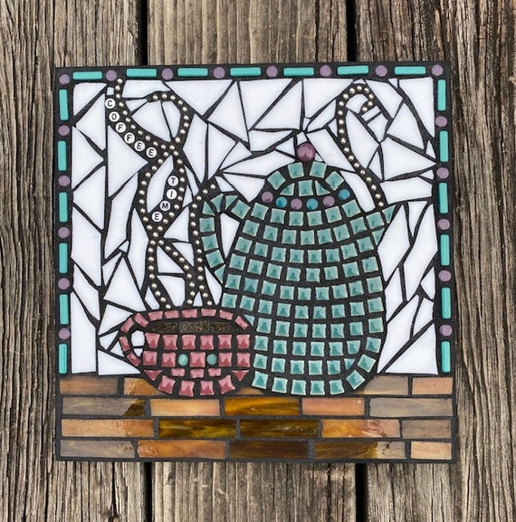 MECCANIXITY Stained Glass Sheet Mosaic Tile 5.9 Inch X 3.9 Inch Dark Brown Stained Glass Sheets For Crafts DIY, Art Project