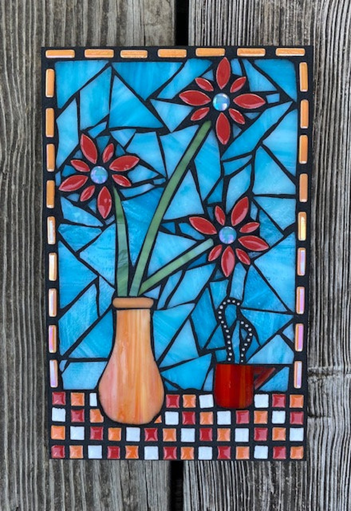 Stained Glass Mosaic Mosaic Wall Hanging Mosaic Plaque Etsy