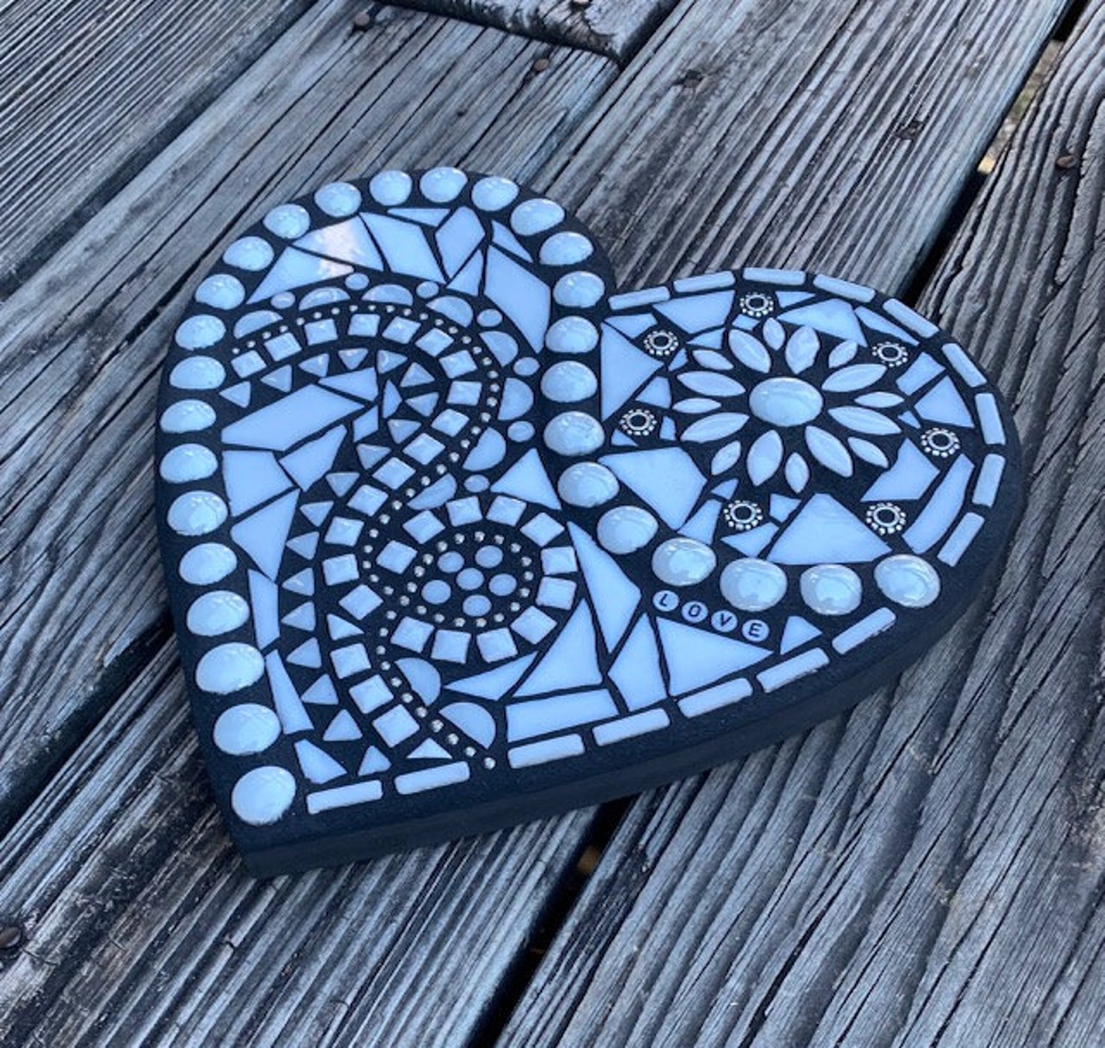 Mosaic Heart Wall Hanging Heart Stained Glass Heart Mixed Etsy