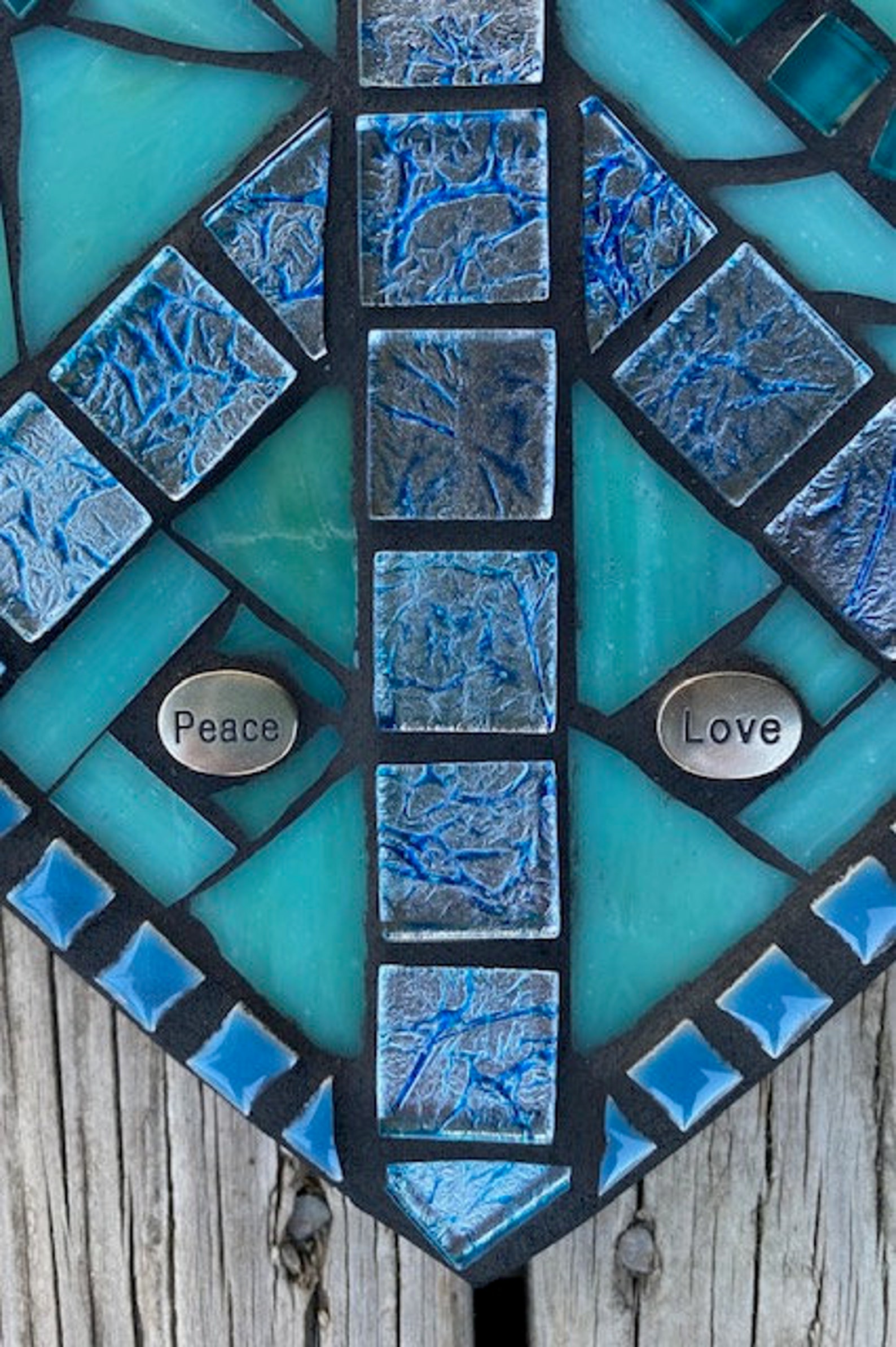 Mosaic Heart Wall Hanging Heart Stained Glass Heart Mixed Etsy