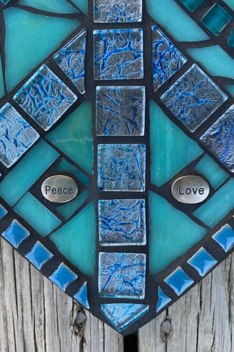 Mosaic Heart Wall Hanging Heart Stained Glass Heart Mixed Etsy