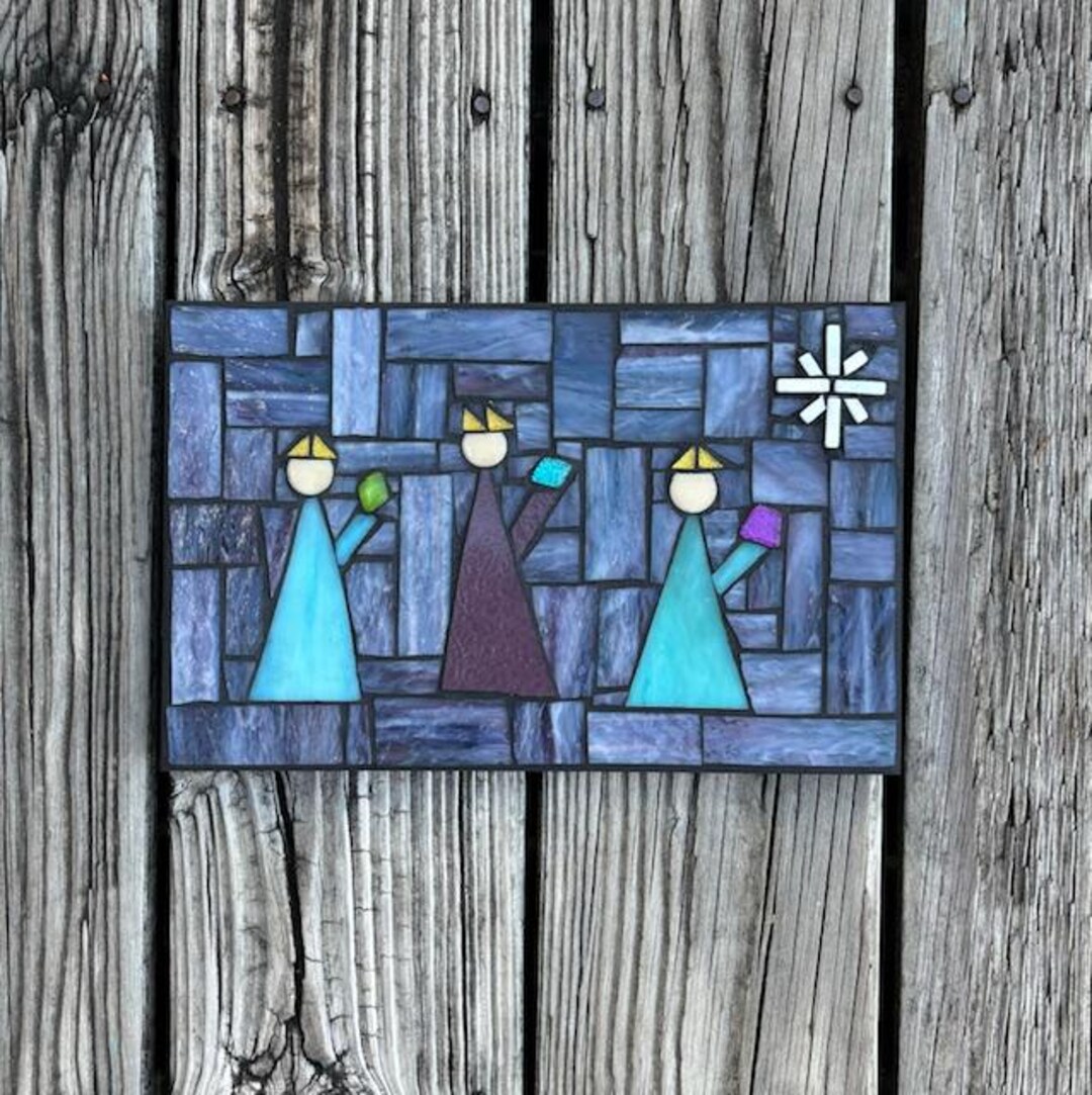 Three Wise Men Stained Glass Mosaic, Christmas Wall Decor, We Three ...