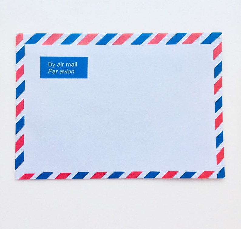 15 Airmail Red & Blue Envelopes Stationery Etsy