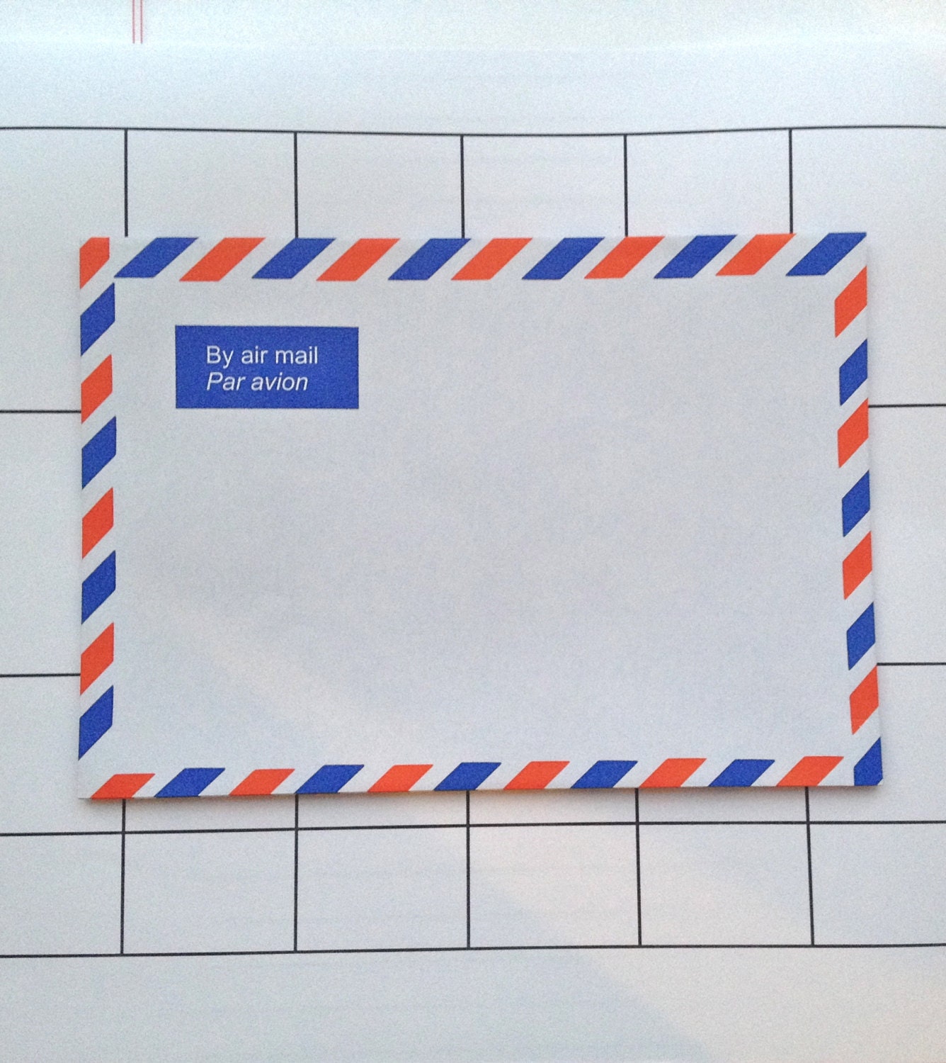 5 Airmail Red & Blue Envelopes Stationery Etsy