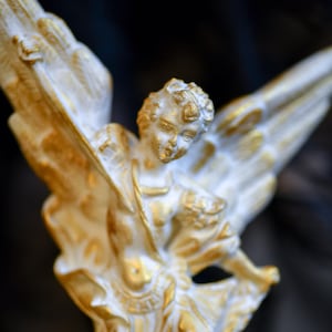 Saint Michael The Archangel, St. Michael, Vintage St. Michael, Vintage Saint Statue, St Michael Statue, Saint Michael Statue. Religious Deco