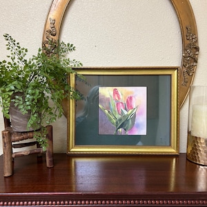 Original Vintage Framed Art, Vintage Watercolor Painting, Original Signed Art, Original Floral Painting, Vintage Botanical Painting