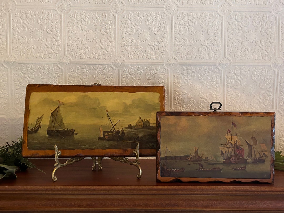 Vintage Nautical Decor, Vintage Nautical Wall Art, Nautical Wood Art