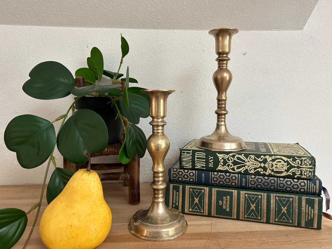 Vintage Brass Candlesticks, Brass Candlesticks, Vintage Candle Holder