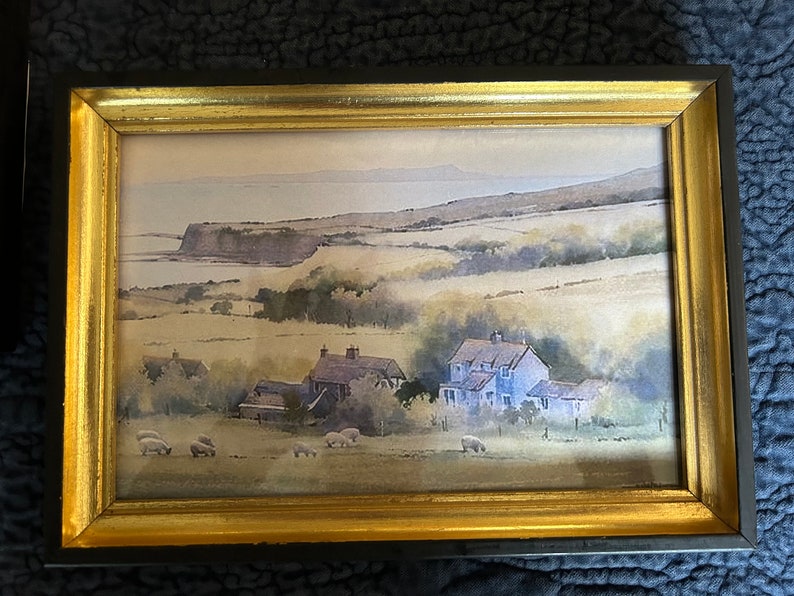 Vintage Framed Landscape Prints, Vintage Gold Frame, English Country